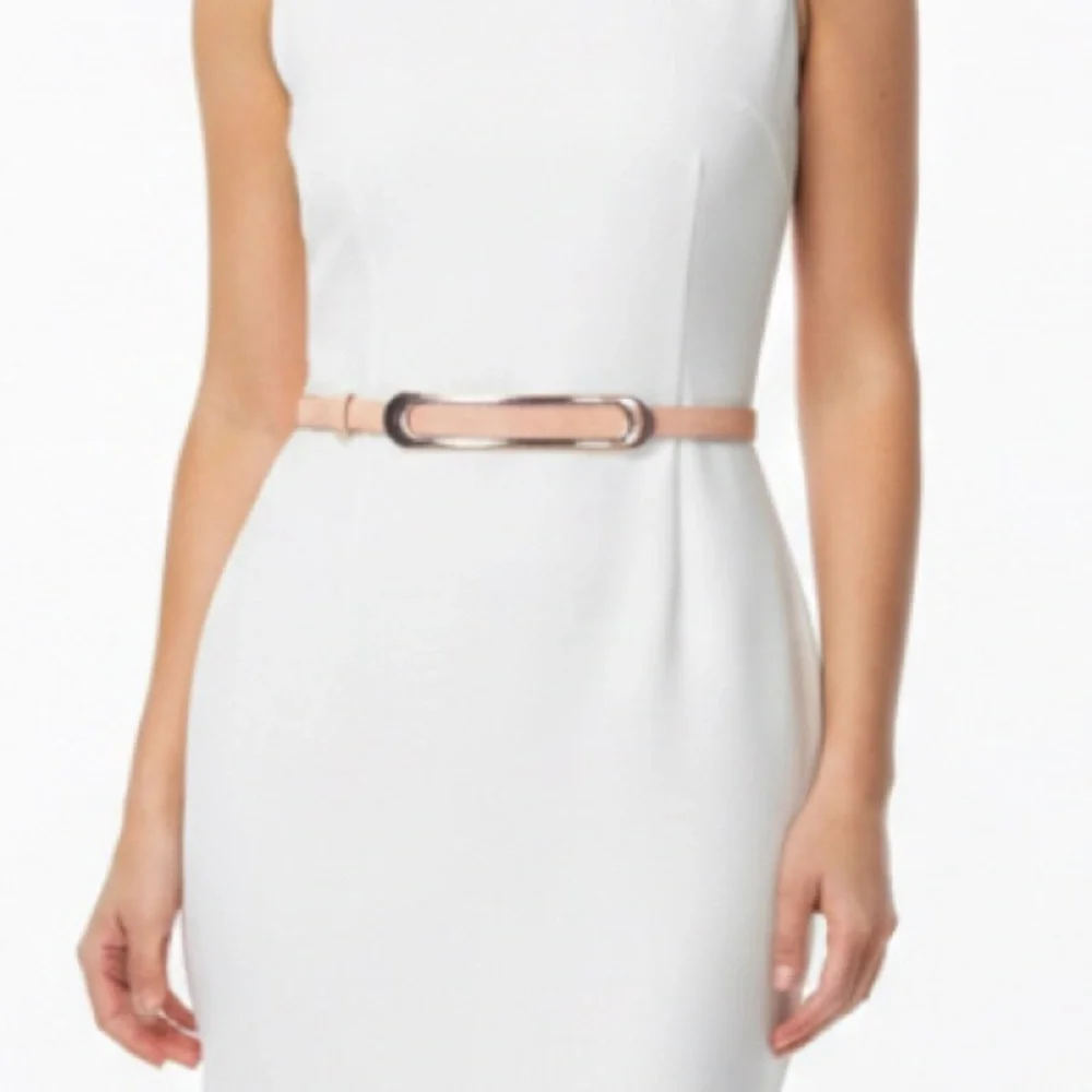 The Limited Blush Pink Oval Buckle Faux Leather Belt Small/Medium